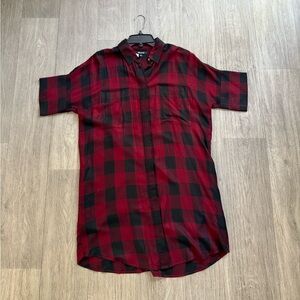 Madewell flannel button down shirt shift dress